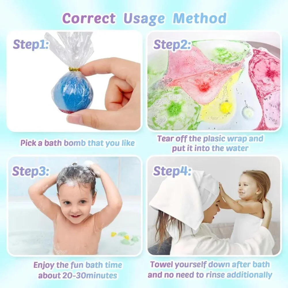 Bath Bombs for Kids with Toy Inside, 36 Pcs Bath Bombs with Glow in The Dark Din